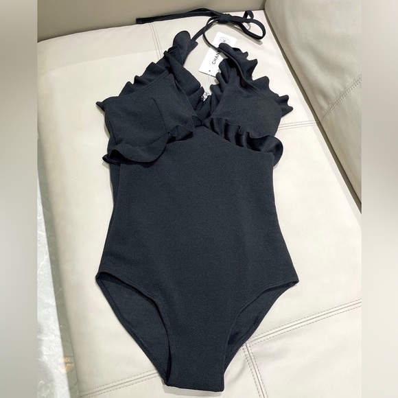 CHANEL Black Ruffled Backless Swimwear - Picture 8 of 8